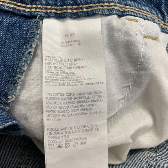 Girls Levi's Size 14 Reg Shortall Overalls Distressed Denim - Picture 7 of 9